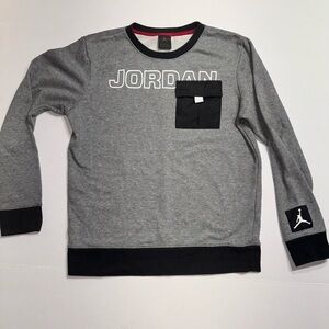 Nike Air Jordan Sweatshirt Youth XL 13-15 Gray Jumpman Logo Graphic Print